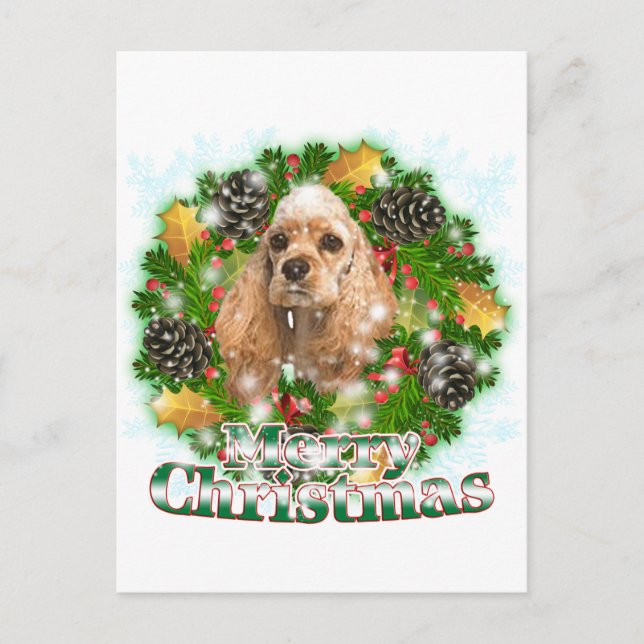 Cartes Pour Fêtes Annuelles Joyeux Noël Cocker Spaniel (Devant)