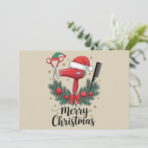 Cartes Pour Fêtes Annuelles Joyeux Noël Coiffeur Coiffeuse Noël Cheveux 