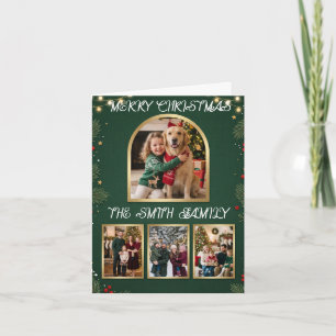Cartes Pour Fêtes Annuelles Joyeux Noël Collage de photos de famille plié