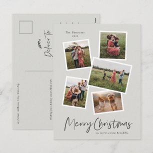 Cartes Pour Fêtes Annuelles Joyeux Noël Collage de photos moderne 