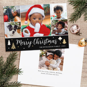 Cartes Pour Fêtes Annuelles Joyeux Noël Collage de photos personnalisé Arbres