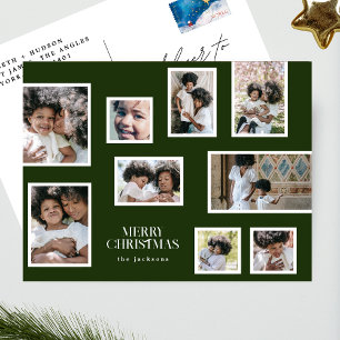 Cartes Pour Fêtes Annuelles Joyeux Noël   Collage de photos   Vert classique