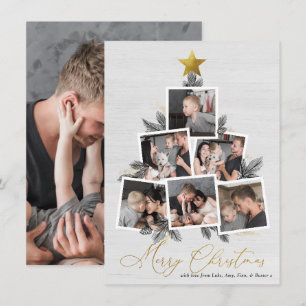 Cartes Pour Fêtes Annuelles Joyeux Noël Collage Photo de Sapin de Noël