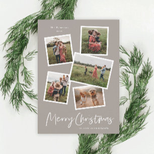 Cartes Pour Fêtes Annuelles Joyeux Noël Collage Photo Moderne