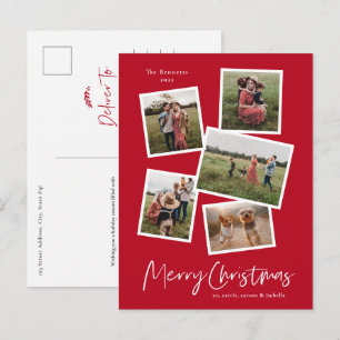 Cartes Pour Fêtes Annuelles Joyeux Noël Collage Photo Moderne 5