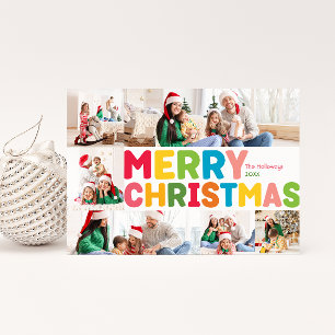 Cartes Pour Fêtes Annuelles Joyeux Noël coloré Année En examen 6 Photo