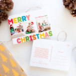 Cartes Pour Fêtes Annuelles Joyeux Noël coloré Année en revue 3 Photo<br><div class="desc">Découvrez la joie et la magie de la saison des Fêtes avec cette année de Noël Joyeux unique et festif en couleur en commentaire 3 photo carte postale de vacances. Son design simple mais amusant présente une palette de couleurs arc-en-ciel rouge, vert, jaune, bleu, orange et rose, créant une atmosphère...</div>