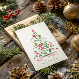 Cartes Pour Fêtes Annuelles Joyeux Noël coloré Arbre de Noël