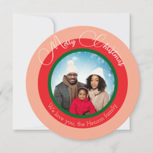 Cartes Pour Fêtes Annuelles Joyeux Noël Coloré Photo de Famille Fête