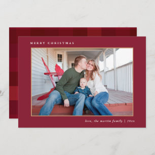 Cartes Pour Fêtes Annuelles Joyeux Noël coloré Rouge Plaid Print