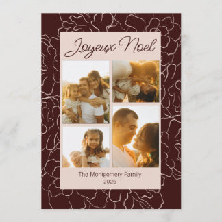 Cartes Pour Fêtes Annuelles Joyeux Noel Cône Floral Photo Montage
