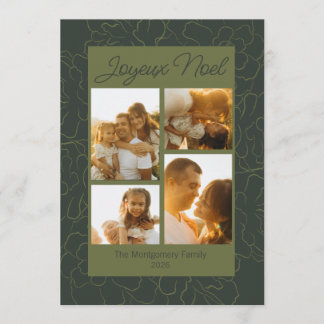 Cartes Pour Fêtes Annuelles Joyeux Noel Cône Floral Photo Montage