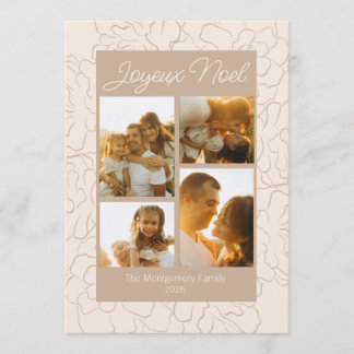 Cartes Pour Fêtes Annuelles Joyeux Noel Cône Floral Photo Montage