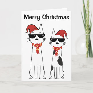 Cartes Pour Fêtes Annuelles Joyeux Noël Cool Cat