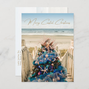 Cartes Pour Fêtes Annuelles Joyeux Noël côtier Plage tropicale et arbre