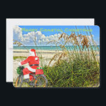 Cartes Pour Fêtes Annuelles Joyeux Noël côtier Sanibel Island Beach Père Noël<br><div class="desc">Joyeux Noël côtier ! Cette magnifique carte de vacances Flat Card présente une photo de la plage sensationnelle de l'île de Sanibel avec ses flocons d'avoine et les belles eaux bleues/vertes du golfe du Mexique. Le design festif comprend Père Noël à vélo pour livrer des colis sur cette oasis insulaire....</div>