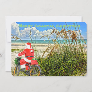 Cartes Pour Fêtes Annuelles Joyeux Noël côtier Sanibel Island Beach Père Noël