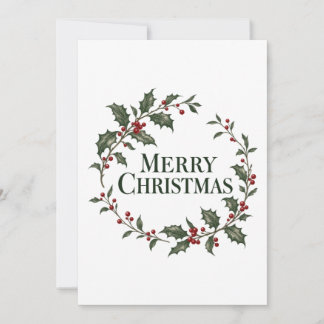 Cartes Pour Fêtes Annuelles Joyeux Noël Couronne de Houx