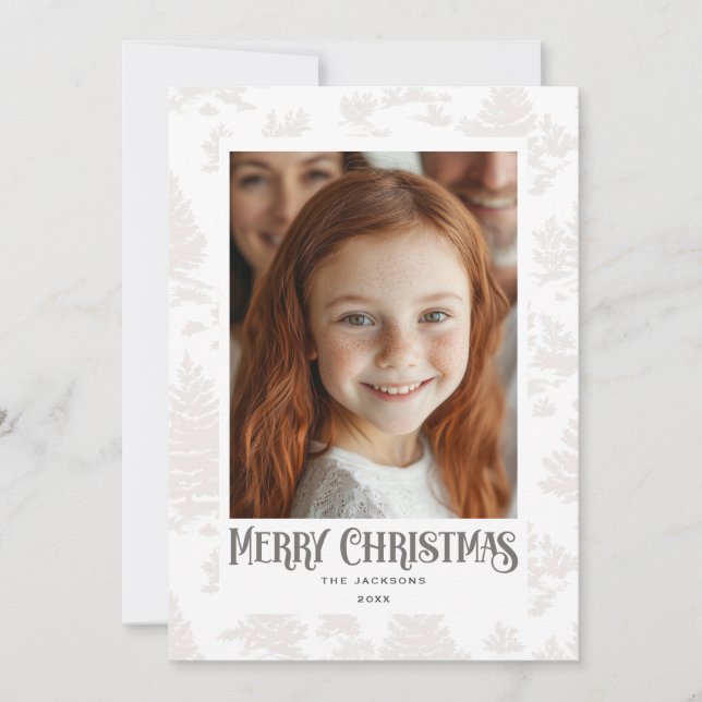 Cartes Pour Fêtes Annuelles Joyeux Noël Crème Toile Vacances Design (Devant)