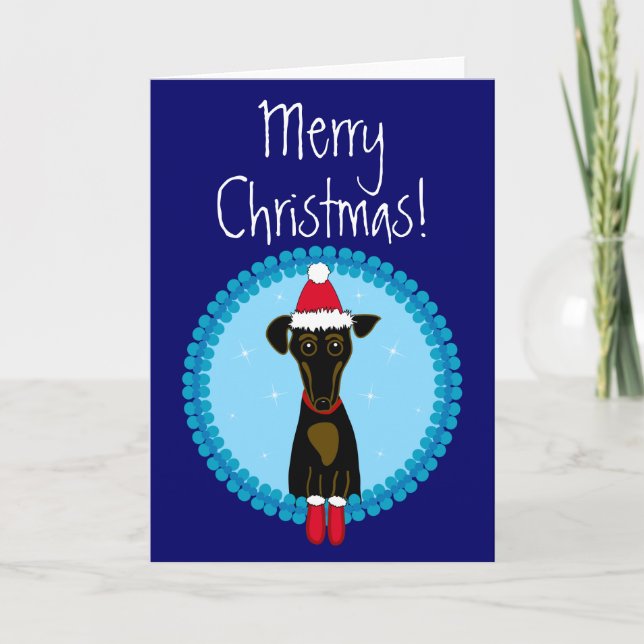 Cartes Pour Fêtes Annuelles Joyeux Noël Dachshund (Devant)