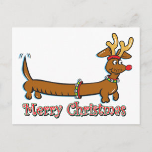 Cartes Pour Fêtes Annuelles Joyeux Noël Dachshund