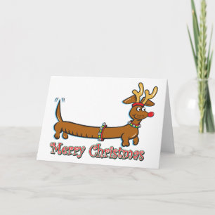 Cartes Pour Fêtes Annuelles Joyeux Noël Dachshund