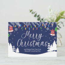 Joyeux Noël d'affaires personnalisé Festif Bleu