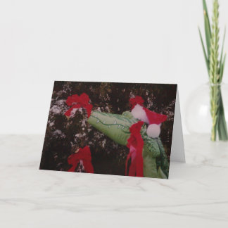 Cartes Pour Fêtes Annuelles Joyeux Noël d'alligator