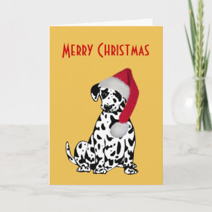 Cartes Pour Fêtes Annuelles Joyeux Noël Dalmatien Dog Gold