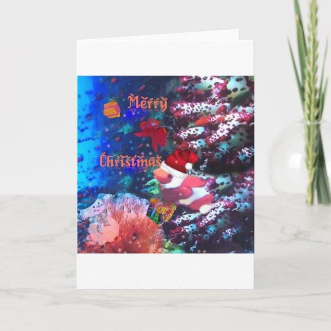 Cartes Pour Fêtes Annuelles Joyeux Noël dans l'aquarium (Devant)