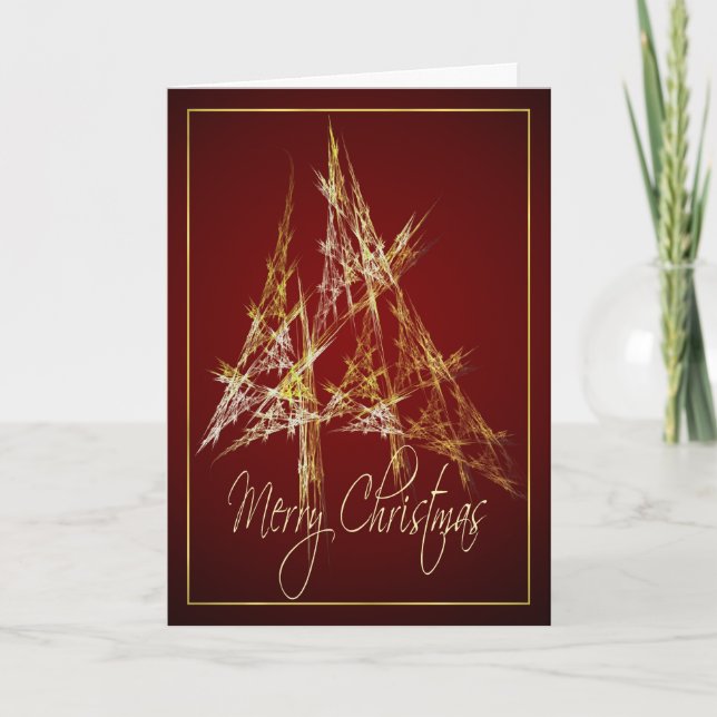 Cartes Pour Fêtes Annuelles Joyeux Noël d'arbre abstrait (Devant)