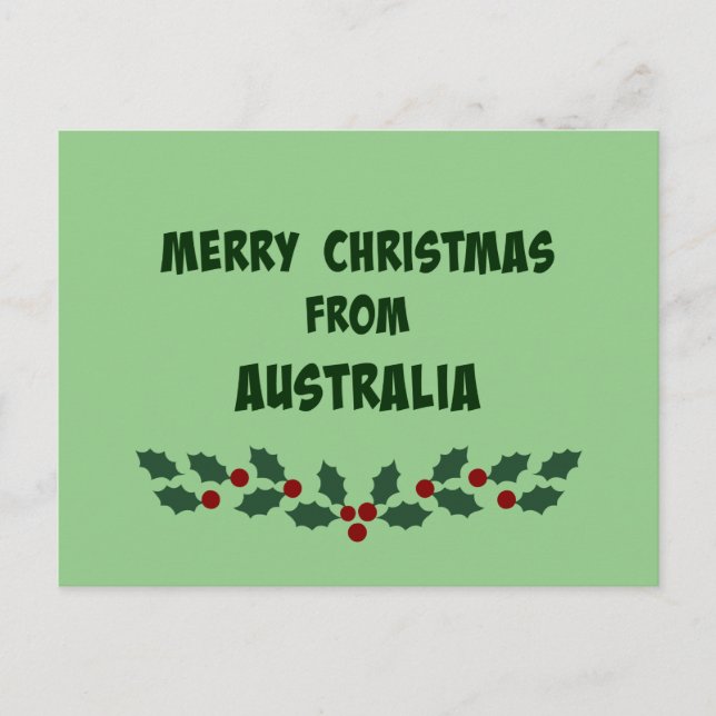 Cartes Pour Fêtes Annuelles Joyeux Noël d'Australie (Devant)