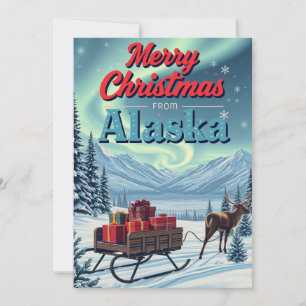Cartes Pour Fêtes Annuelles Joyeux Noël de Alaska Retro