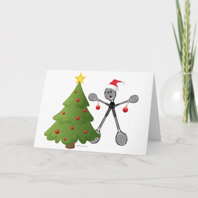Cartes Pour Fêtes Annuelles Joyeux Noël de Badminton (Devant)