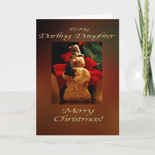 Cartes Pour Fêtes Annuelles Joyeux Noël de bonhomme de neige - ma fille (Devant)