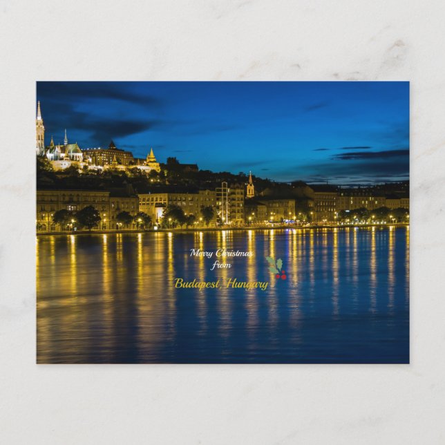 Cartes Pour Fêtes Annuelles Joyeux Noël de Budapest, Hongrie (Devant)