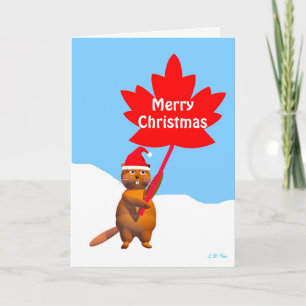Cartes Pour Fêtes Annuelles Joyeux Noël de Canada Beaver