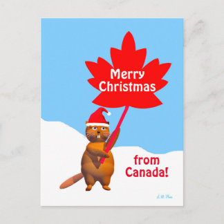 Cartes Pour Fêtes Annuelles Joyeux Noël de Canada Beaver