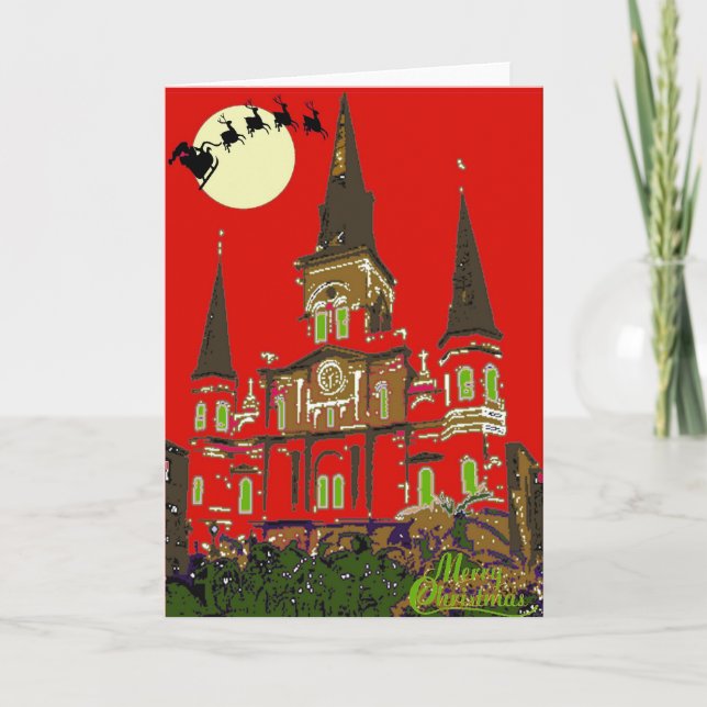 Cartes Pour Fêtes Annuelles Joyeux Noël de cathédrale (Devant)