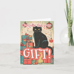 Cartes Pour Fêtes Annuelles Joyeux Noël de chat noir vilain