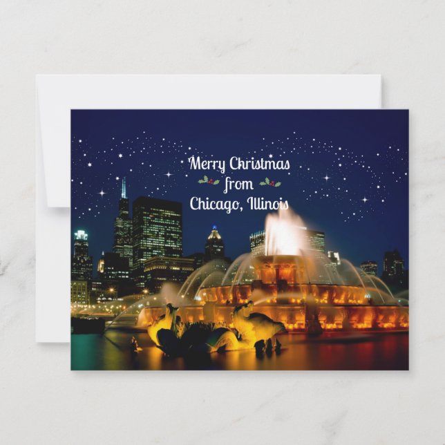 Cartes Pour Fêtes Annuelles Joyeux Noël de Chicago, Illinois Holiday Pos (Devant)