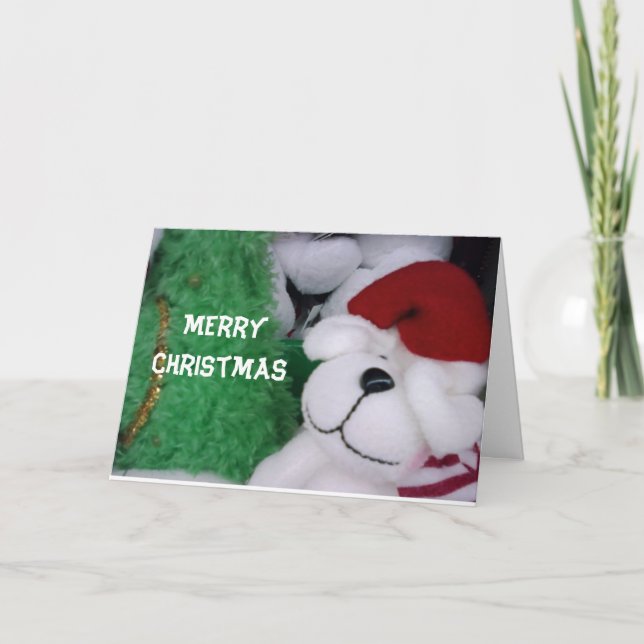 CARTES POUR FÊTES ANNUELLES **JOYEUX NOËL** DE CHIEN DE NOËL REMBOURRÉ (Devant)