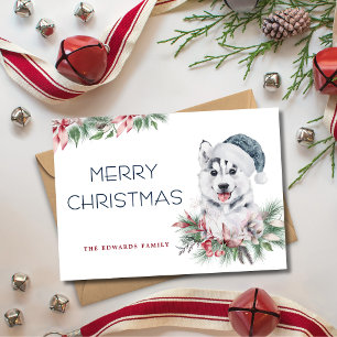 Cartes Pour Fêtes Annuelles Joyeux Noël de Chien Husky Elegant