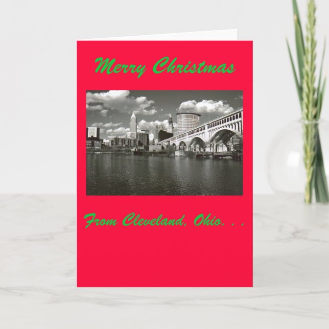 Cartes Pour Fêtes Annuelles Joyeux Noël de Cleveland, Ohio (Devant)