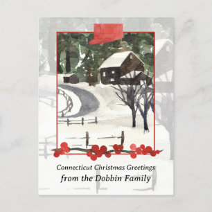 Cartes Pour Fêtes Annuelles Joyeux Noël de Connecticut Farm Personnalisé