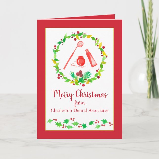 Cartes Pour Fêtes Annuelles Joyeux Noël de Dentist Office Business (Devant)