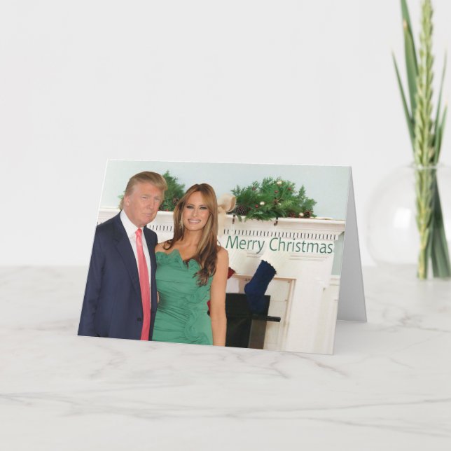 Cartes Pour Fêtes Annuelles Joyeux Noël de Donald et Melania (Devant)