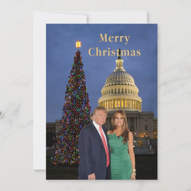Cartes Pour Fêtes Annuelles Joyeux Noël de Donald et Melania (Devant)