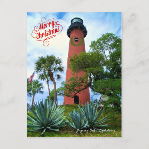 Cartes Pour Fêtes Annuelles Joyeux Noël de Floride Phare Jupiter