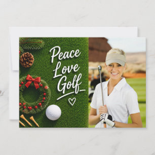 Cartes Pour Fêtes Annuelles Joyeux Noël de golf avec votre propre photo